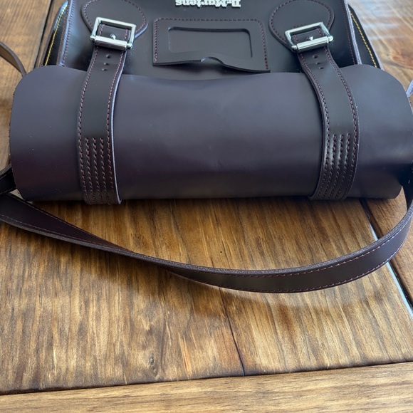 Dr. Martens Leather 11” Crossbody Messenger Bag burgandy/brown color - Picture 10 of 10